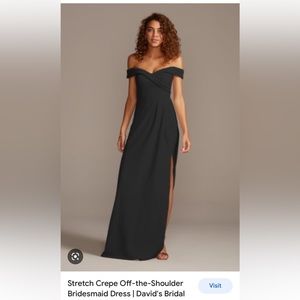 David’s Bridal Black Dress w/slit